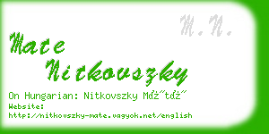 mate nitkovszky business card